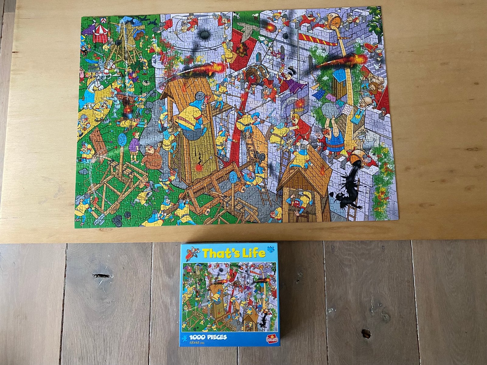 puzzel ridder Middeleeuwen kasteel 1000 stukjes, Ophalen, 500 t/m 1500 stukjes, Zo goed als nieuw