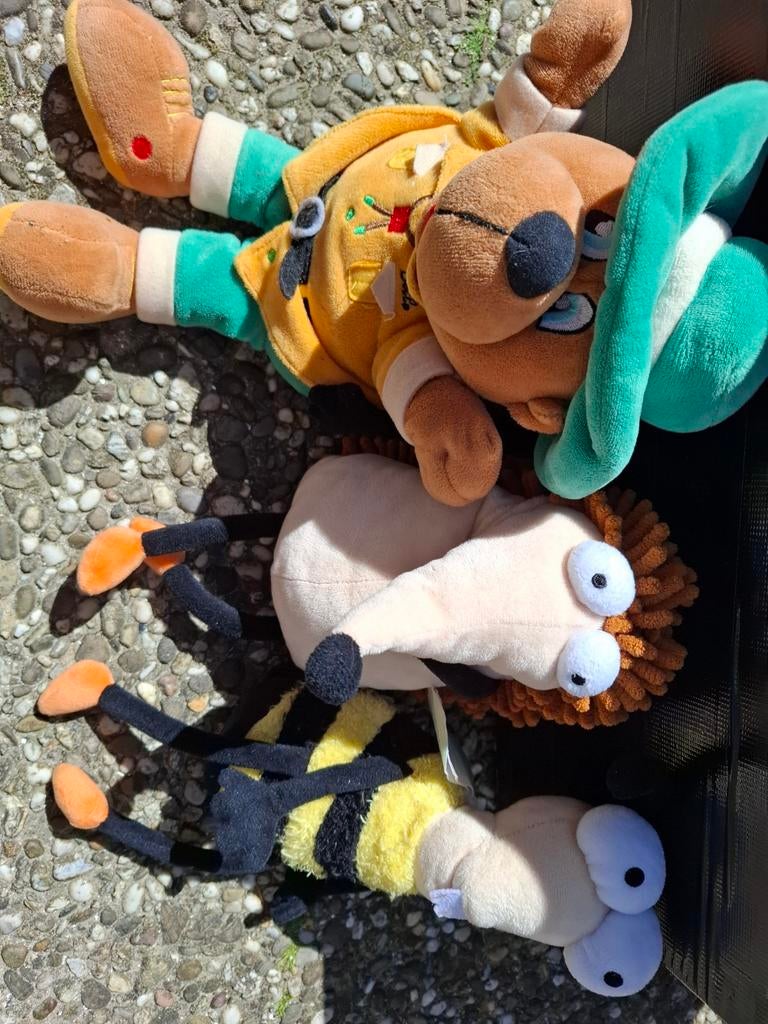 Knuffels bollo : Egel, Bij en Beer met hoed, Kinderen en Baby's, Gebruikt, Overige merken, Overige karakters, Overige typen