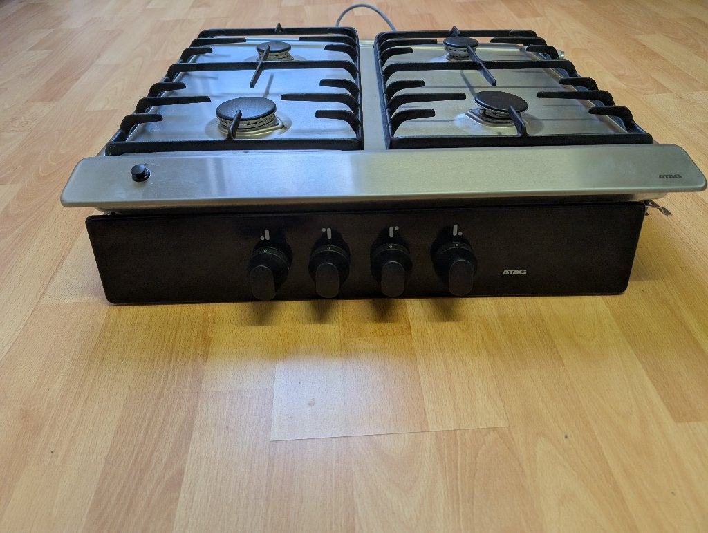ATAG gaskookplaat (model HG411JOH/2) in nette staat, Ophalen, Gebruikt, 4 kookzones, Inbouw