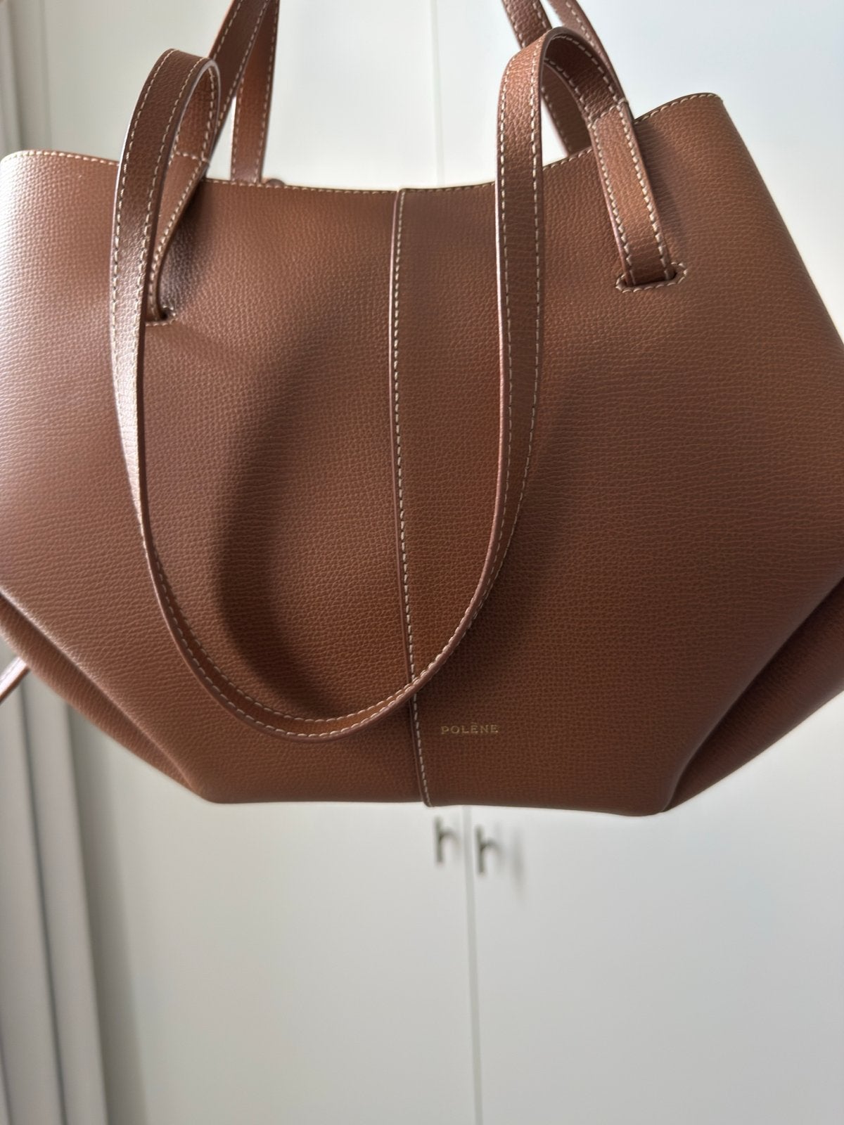 Polène Cyme Mini, Sieraden, Tassen en Uiterlijk, Ophalen, Zo goed als nieuw, Bruin, Handtas
