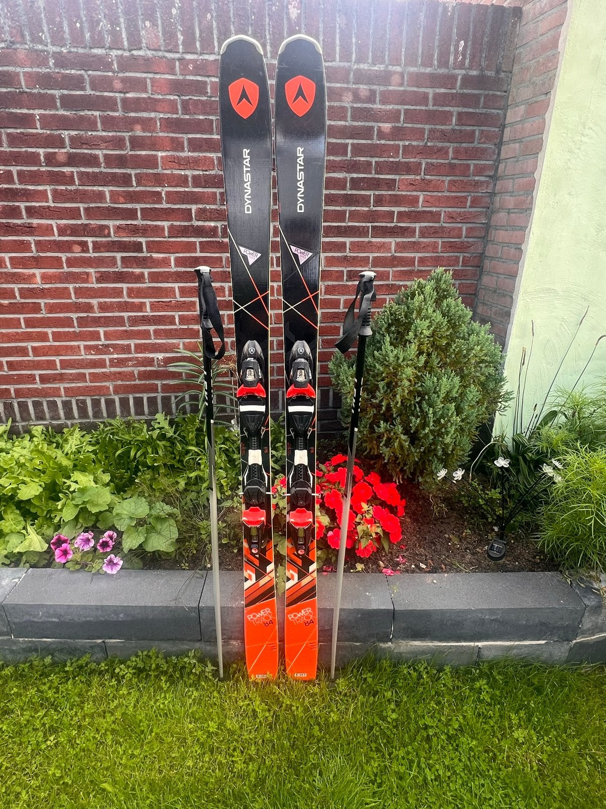 Dynastar Power 84 ski's met bindingen en skistokken, 160 tot 180 cm, Gebruikt, Carve, Skiën