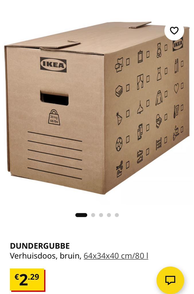 Ikea verhuisdozen nieuw, Ophalen, Doos, 40 tot 60 cm, 50 tot 75 cm