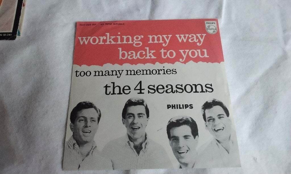 SINGLE HOES The 4 Seasons / Working My Way Back to You 1966, Cd's en Dvd's, Vinyl Singles, Ophalen, 7 inch, Single, Fotohoes