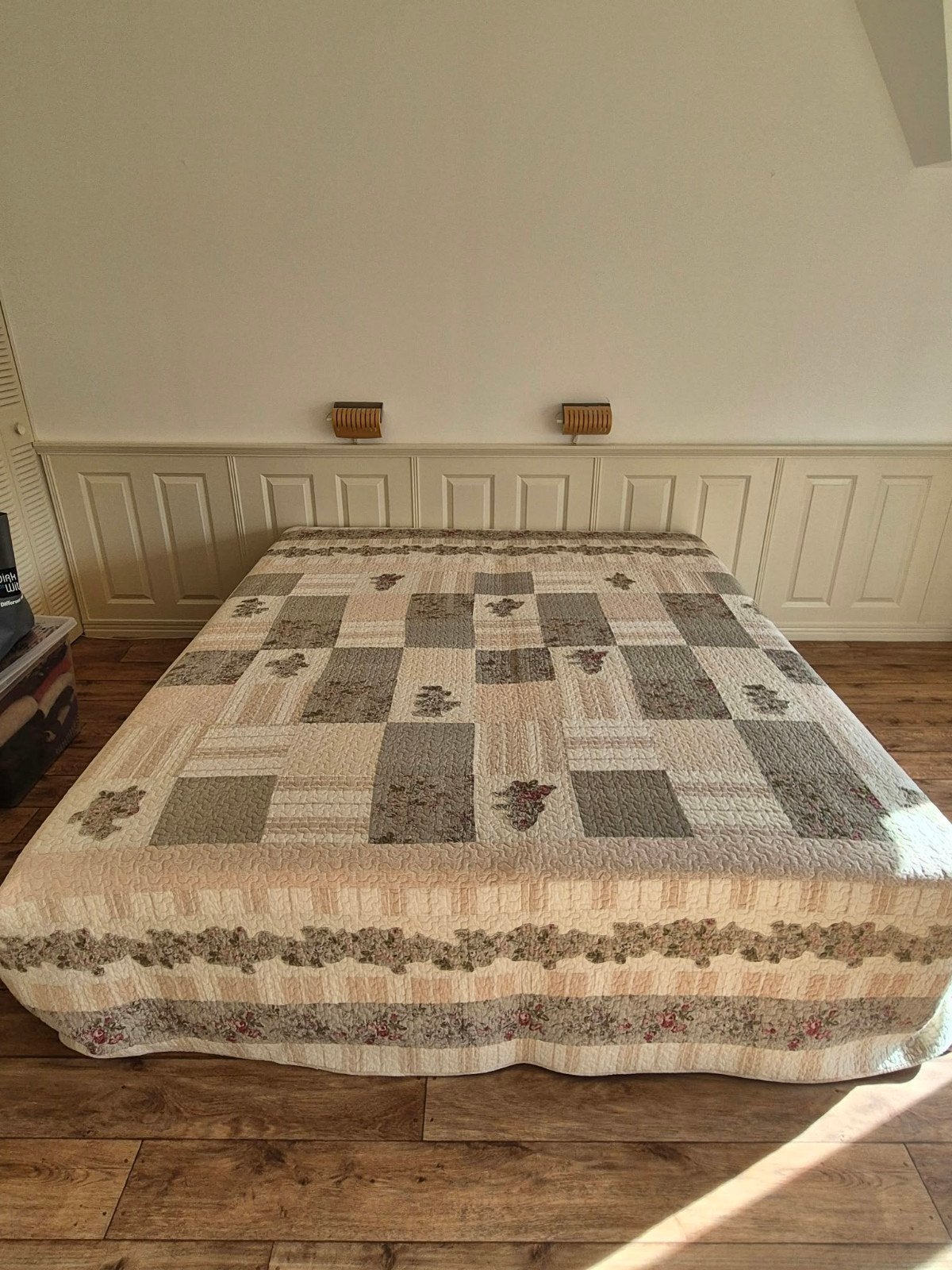 2 persoons royaal patchwork sprei met bloemenpatroon, Ophalen, Rechthoekig, 200 cm of meer, 200 cm of meer