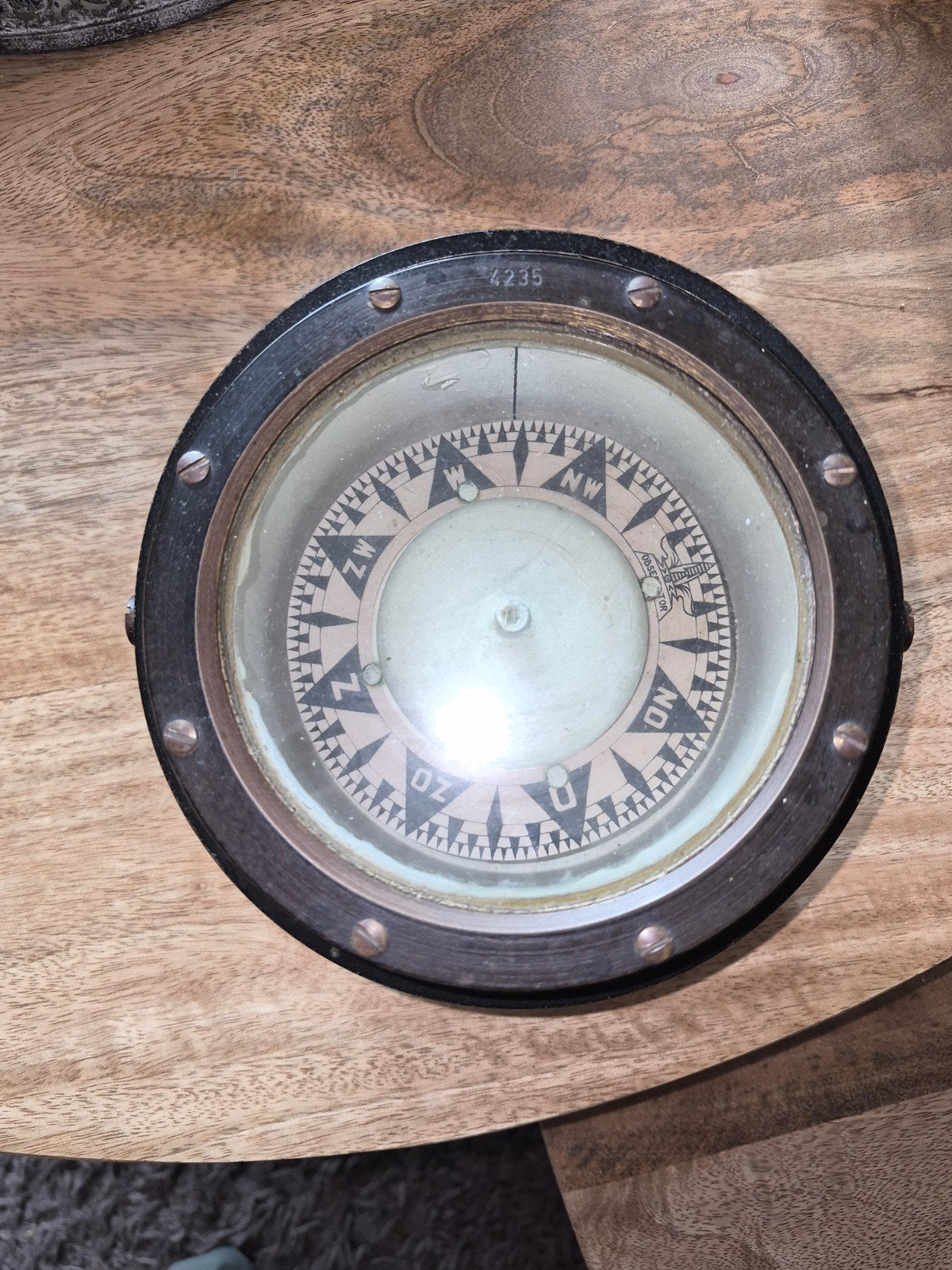 Antiek scheepskompas merk Observator, 4235 nr., Antiek en Kunst, Ophalen