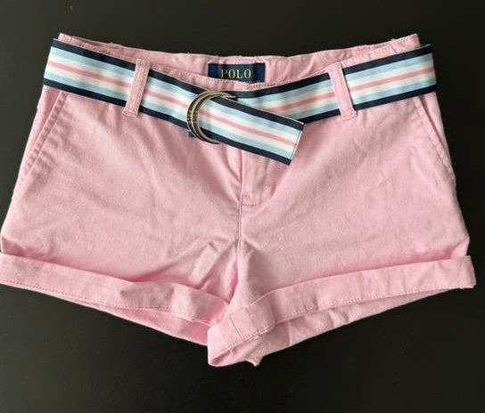 Polo Ralph Lauren korte broek lichtroze 5 |110 met riem, Ophalen of Verzenden, Nieuw, Meisje, Broek