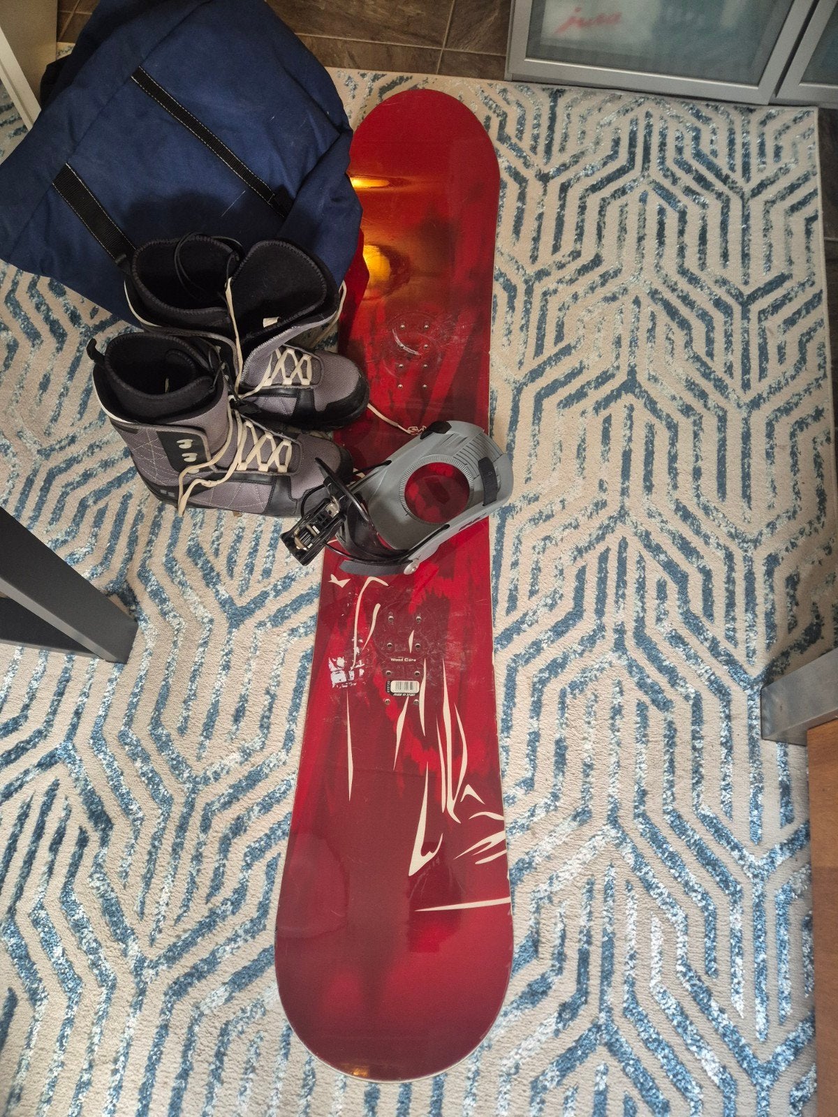 Snowboard set met Flow Cascade boots (EU 44) en tas ca 158cm, Ophalen of Verzenden, Gebruikt, Board
