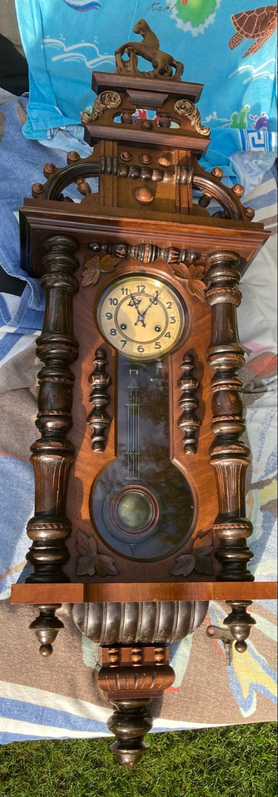 Antieke Duitse Junghans Regulateur wandklokca. 1890-1920), Antiek en Kunst, Antiek | Klokken, Ophalen