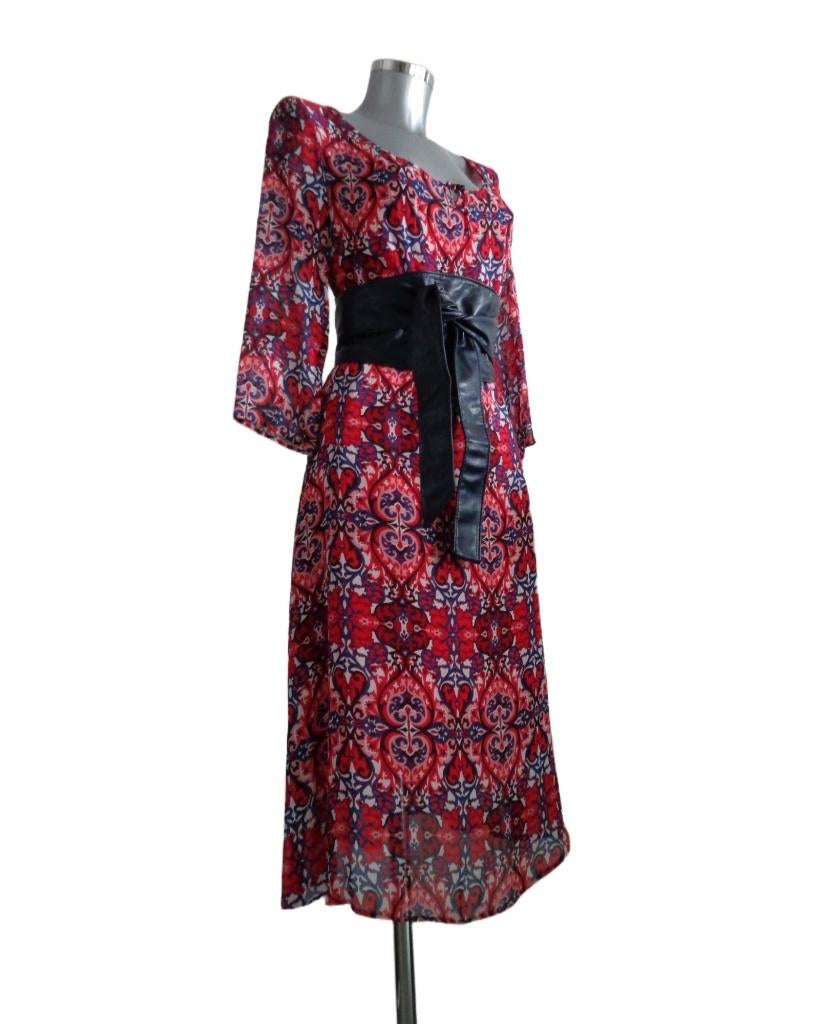 Turnover zijden tuniek jurk, 2 delen, maat 40 NIEUW, kaartje, Maat 38/40 (M), Nieuw, Ophalen of Verzenden, Rood