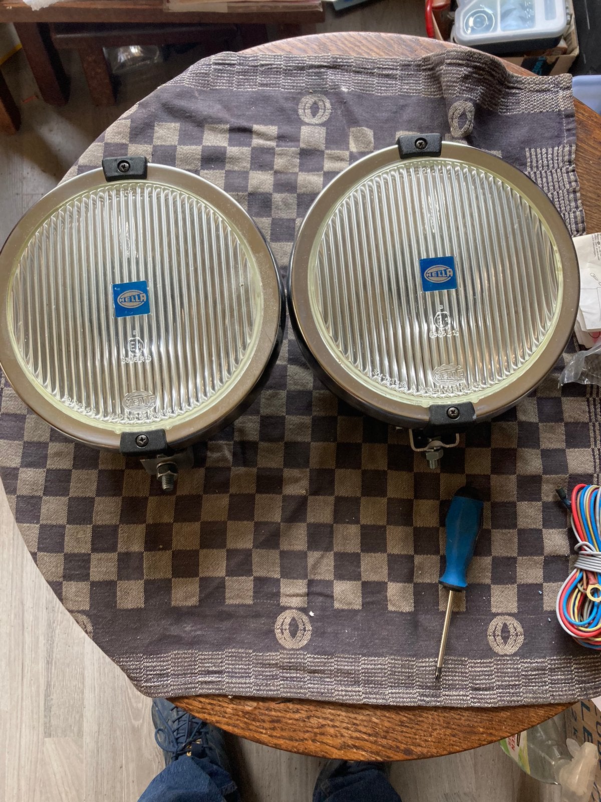 Oldtimer 1 set Hella witte mistlampen type Rallye 2000, Auto-onderdelen, Ophalen of Verzenden, Gebruikt