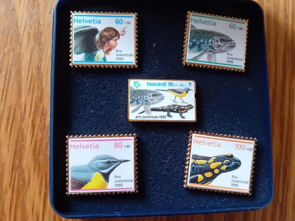 Zwitserse Pro Juventute postzegel pins 1995, Ophalen of Verzenden, Zo goed als nieuw, Sport