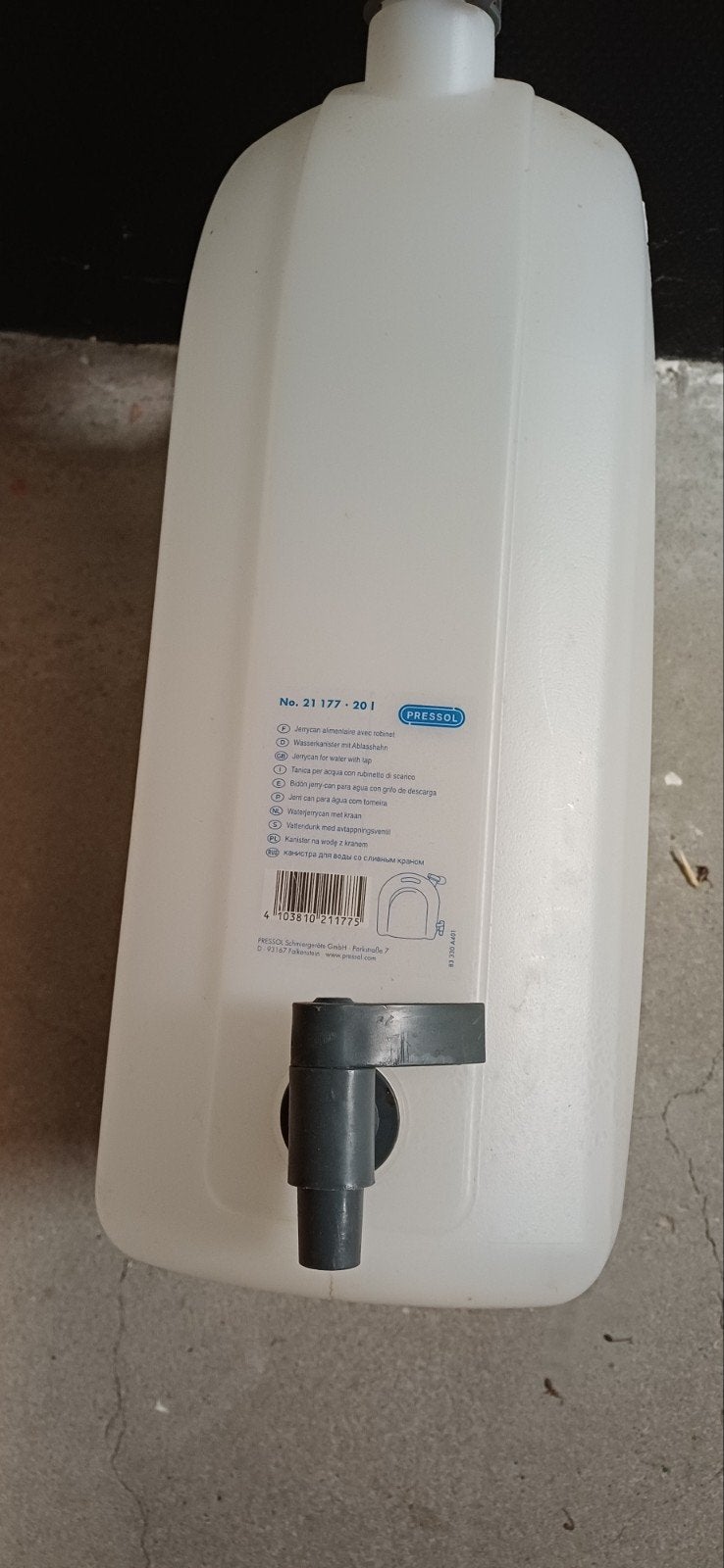 2x Drinkwater jerrycan 20 liter met kraan, Ophalen, Zo goed als nieuw