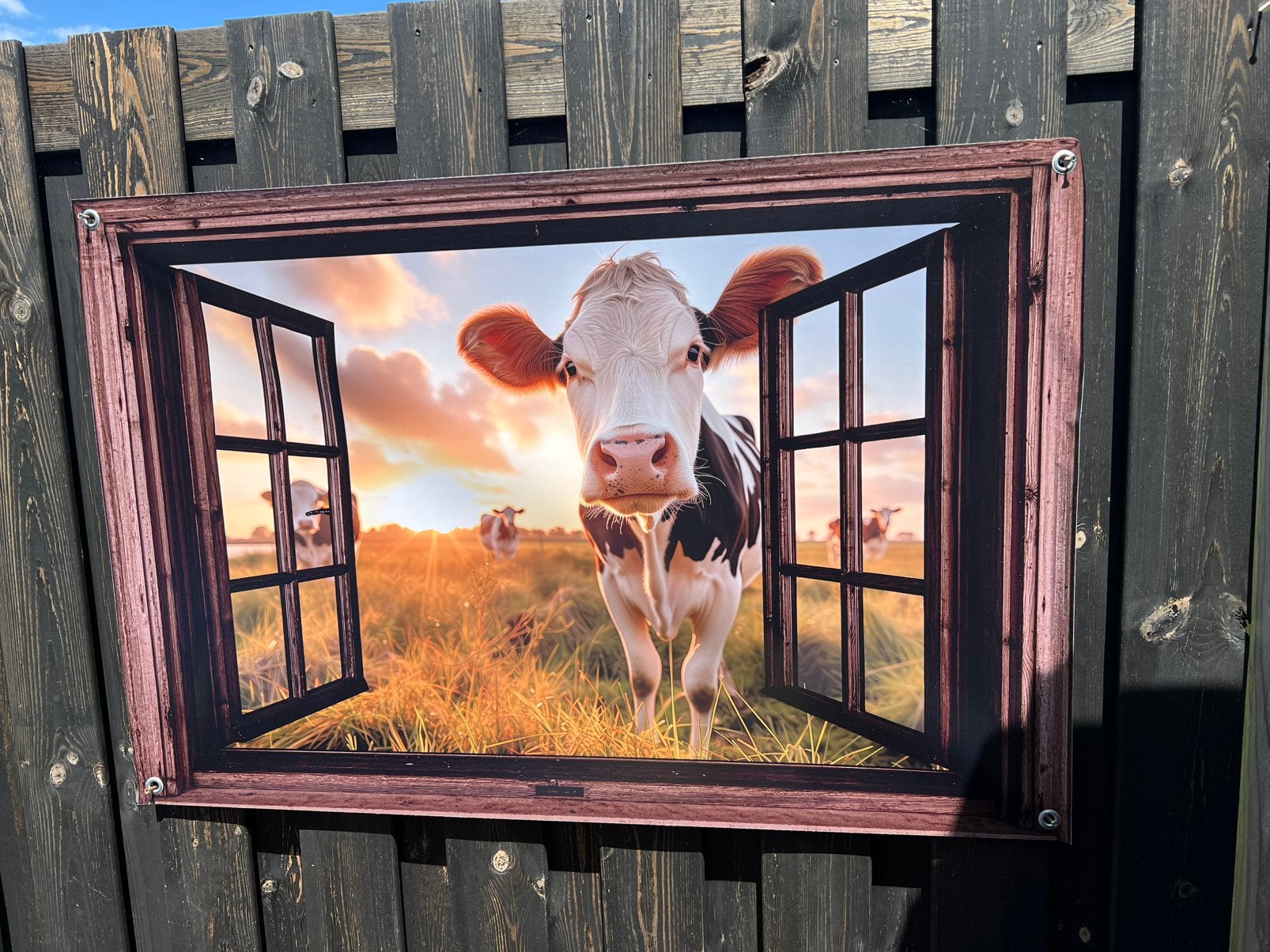 Tuinposter koeien whow! €20,/, Ophalen, Nieuw