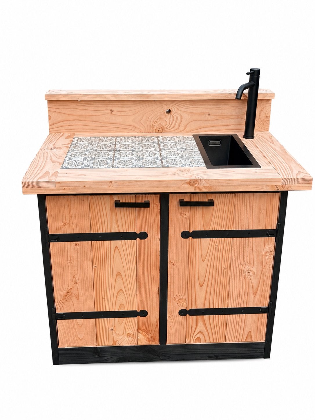 Showmodel buitenkeuken met barblad met spoelbak en kraan, Ophalen, Nieuw, Houtskool, Vrijstaand