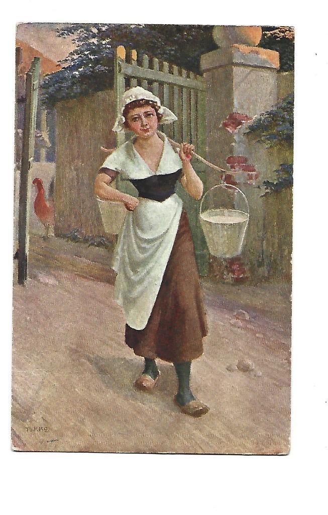 Melkmeisje, Verzenden, Voor 1920, Ongelopen, Overige thema's