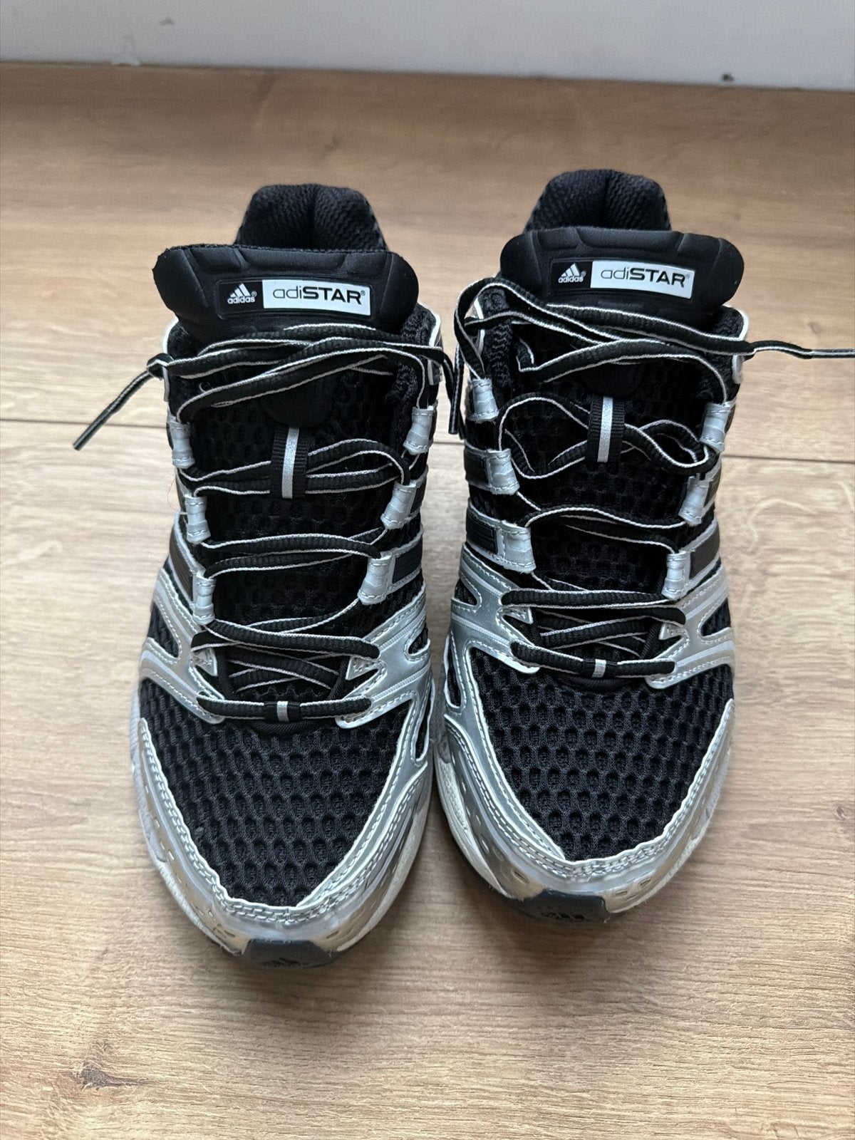 Adidas Adistar hardloopschoenen - Zwart/Zilver, Verzenden, Gedragen, Zwart, Sportschoenen