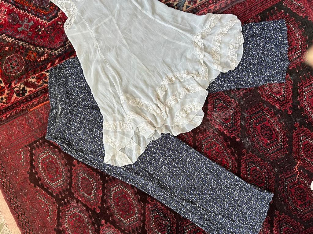 Zomer setje Tuniek jurk broek elastiesche taille broek 44/46, Ophalen, Zo goed als nieuw, Legging