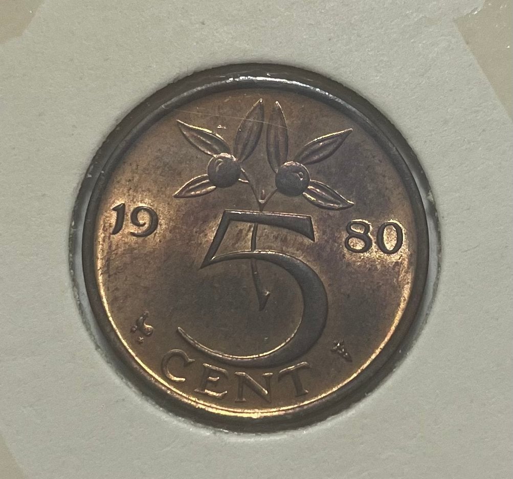 5 cent Nederland 1980, Postzegels en Munten, Munten | Nederland, Ophalen of Verzenden, Koningin Juliana