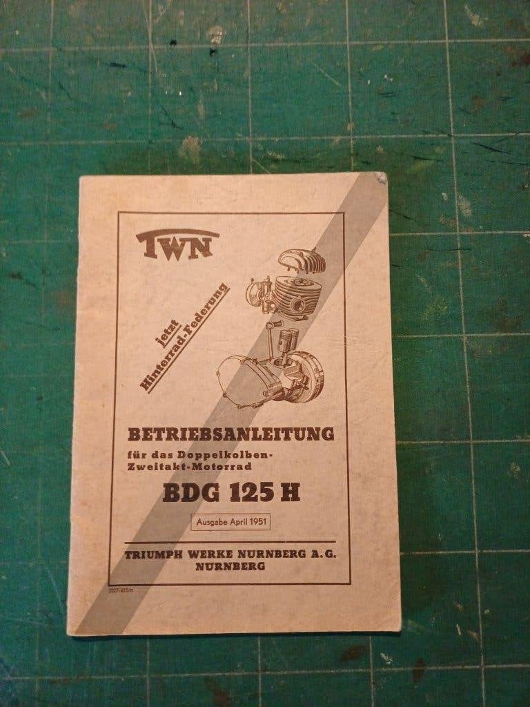 TWN Triumph BDG 125 H instructieboekje betriebsanleitung, Motoren, Ophalen of Verzenden, Triumph
