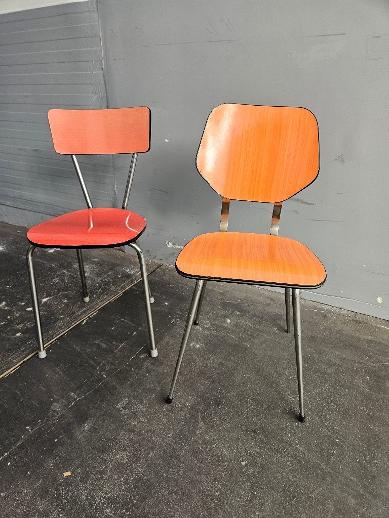 Vintage stoelen 2stuks, Ophalen, Gebruikt, Twee, Metaal