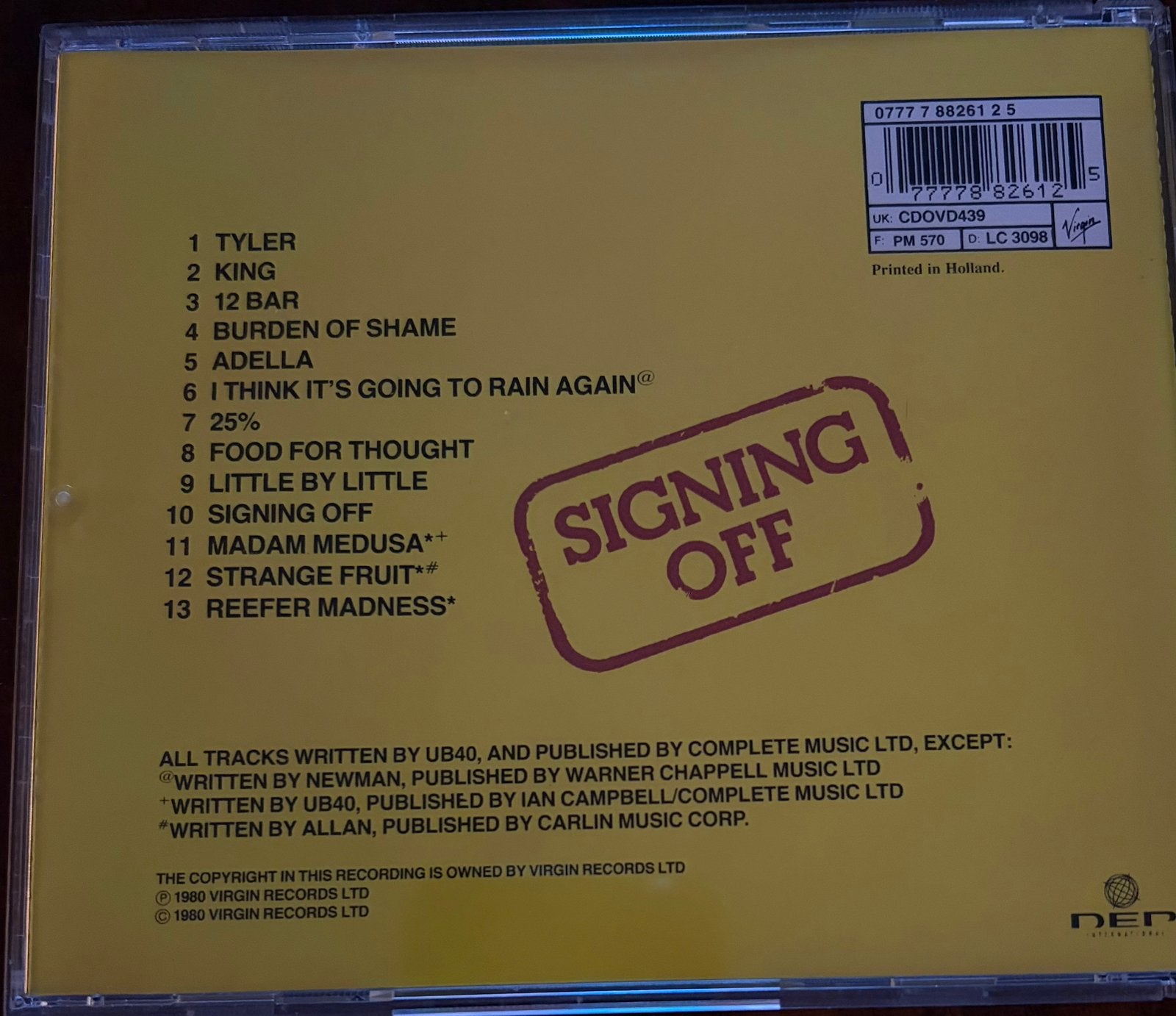 CD UB40 - Signing off, Ophalen of Verzenden, Zo goed als nieuw