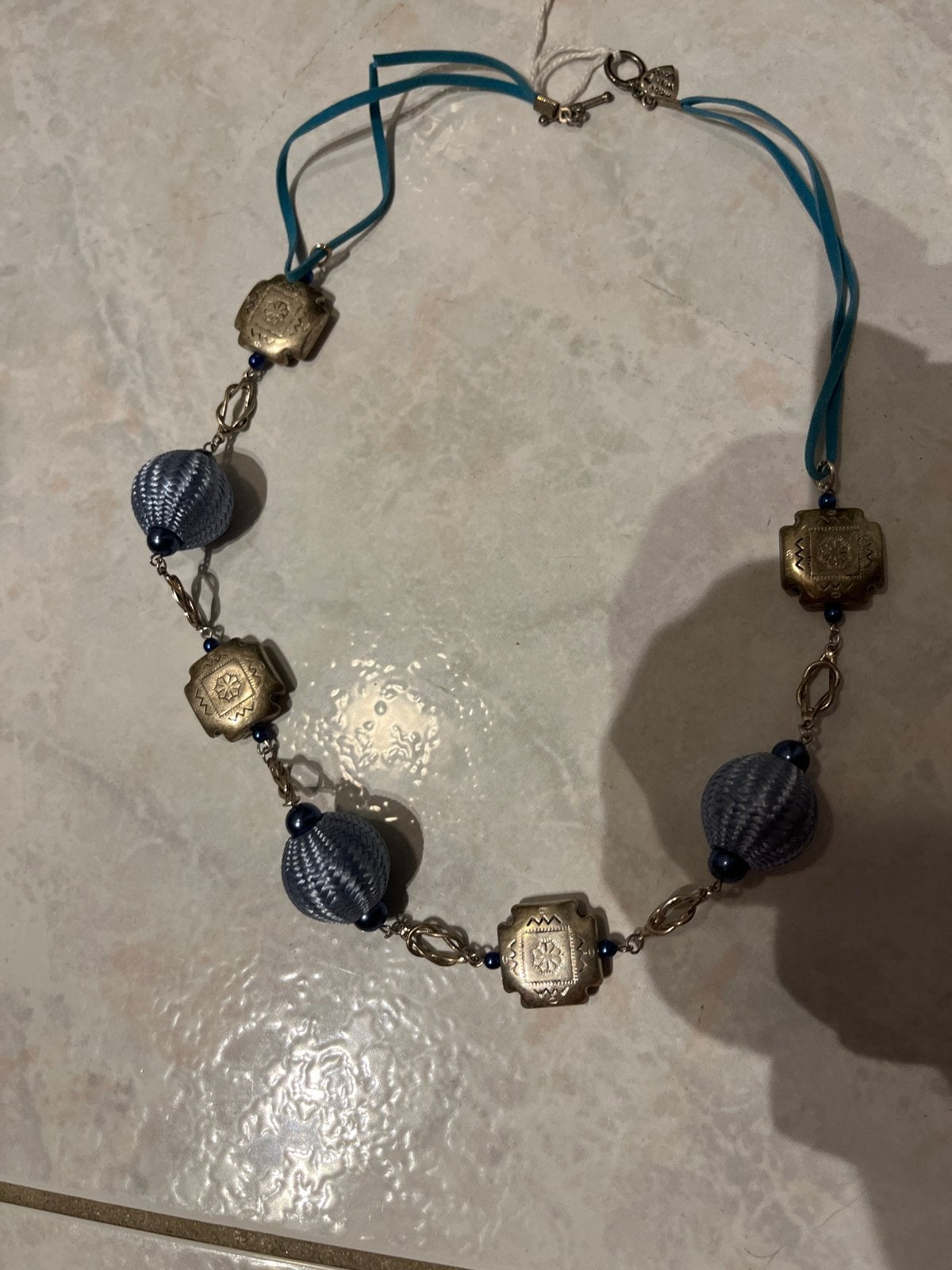 Ketting, Ophalen of Verzenden, Nieuw, Blauw, Zilver