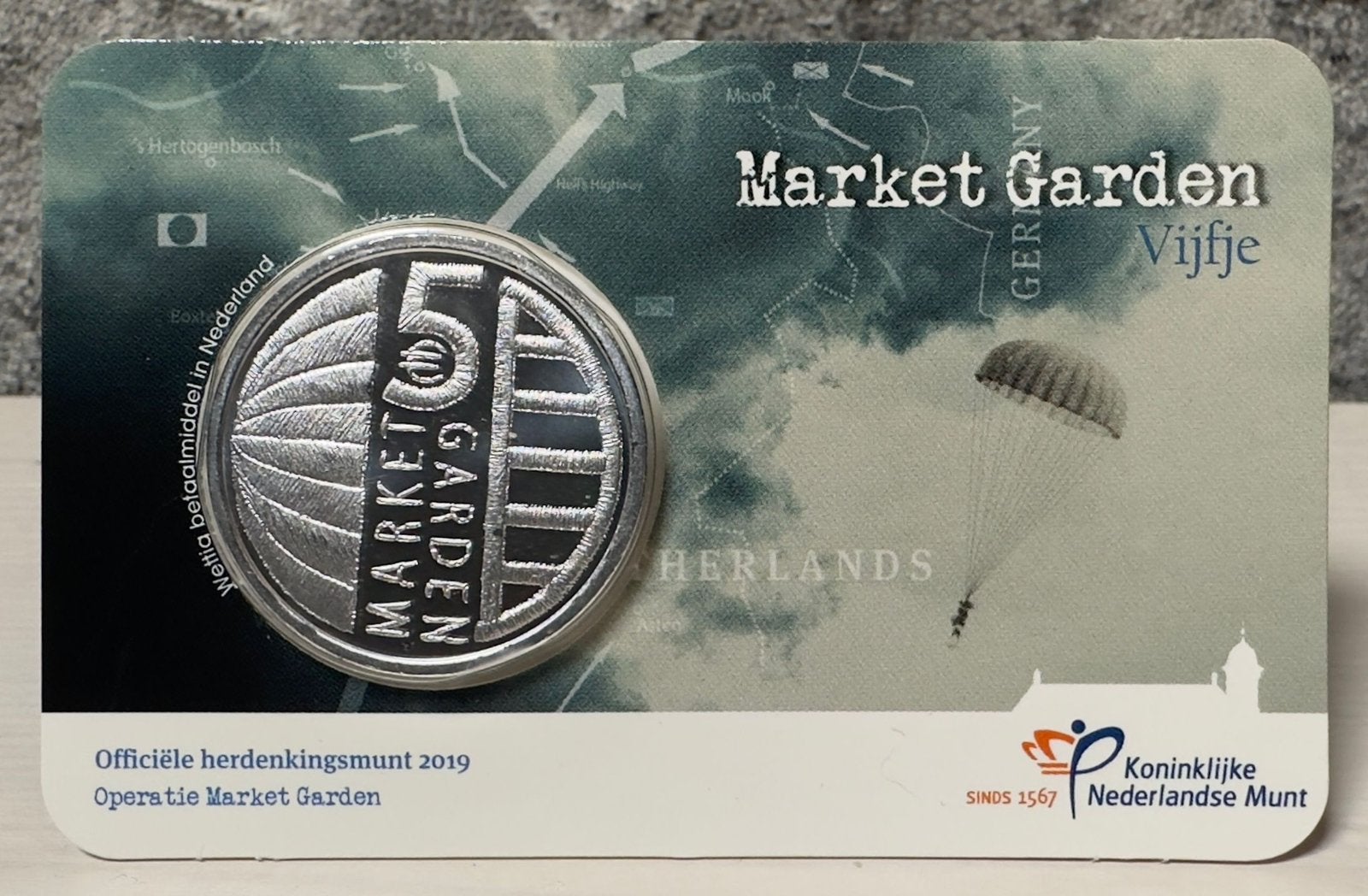 Market Garden vijfje UNC coincard, Ophalen of Verzenden, Koningin Beatrix, Euro's