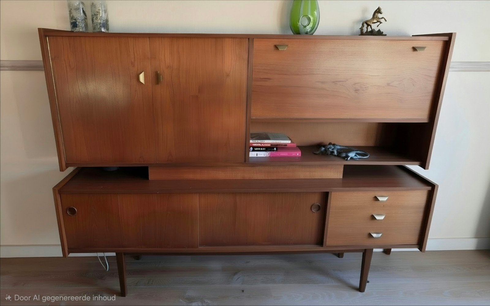 Prachtig vintage mid-century highboard, Ophalen