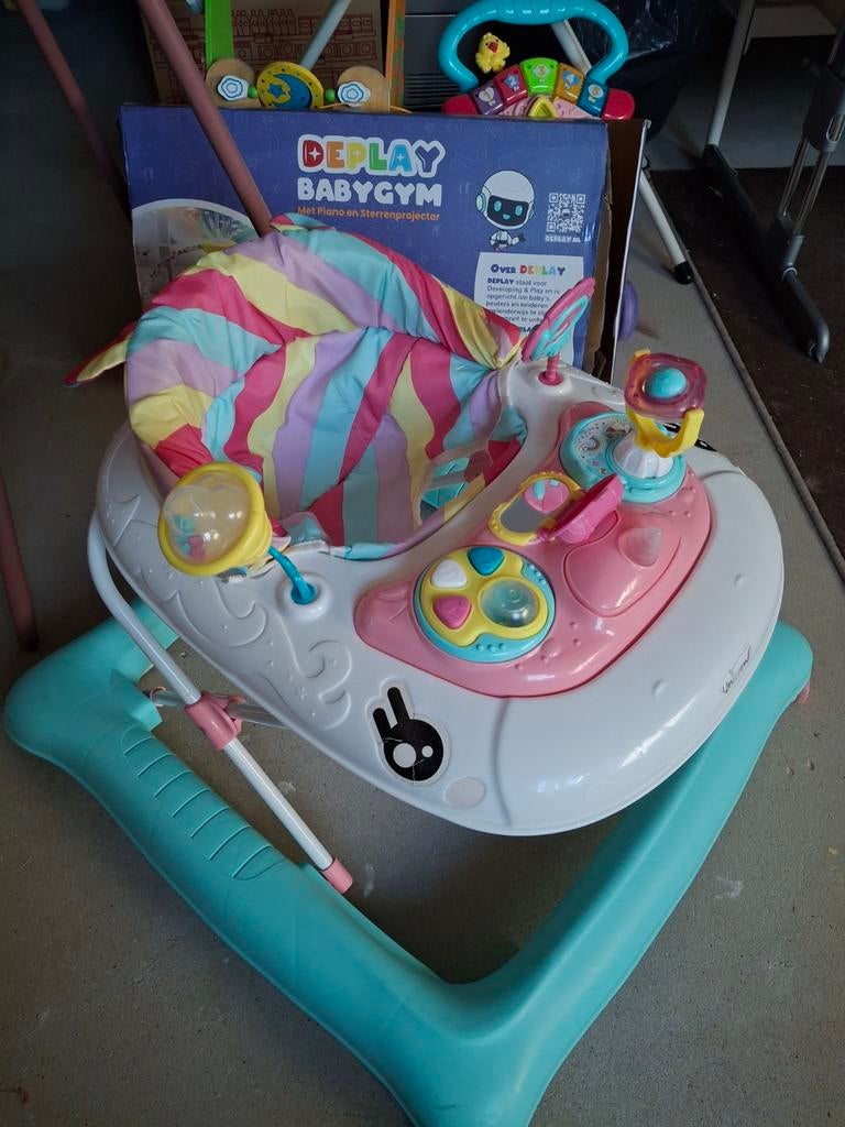 Unicorn Loopwagen - Roze/Wit met Speelgoed, Ophalen of Verzenden