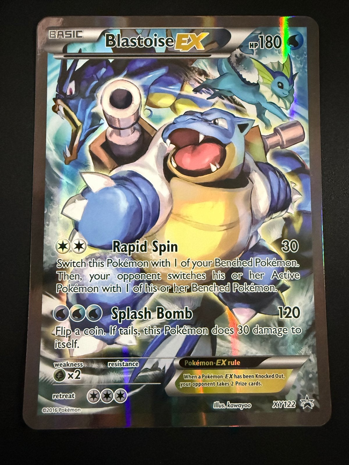 Pokémon Kaart: Blastoise EX XY122 - Foil oversized, Ophalen of Verzenden, Zo goed als nieuw, Losse kaart, Foil