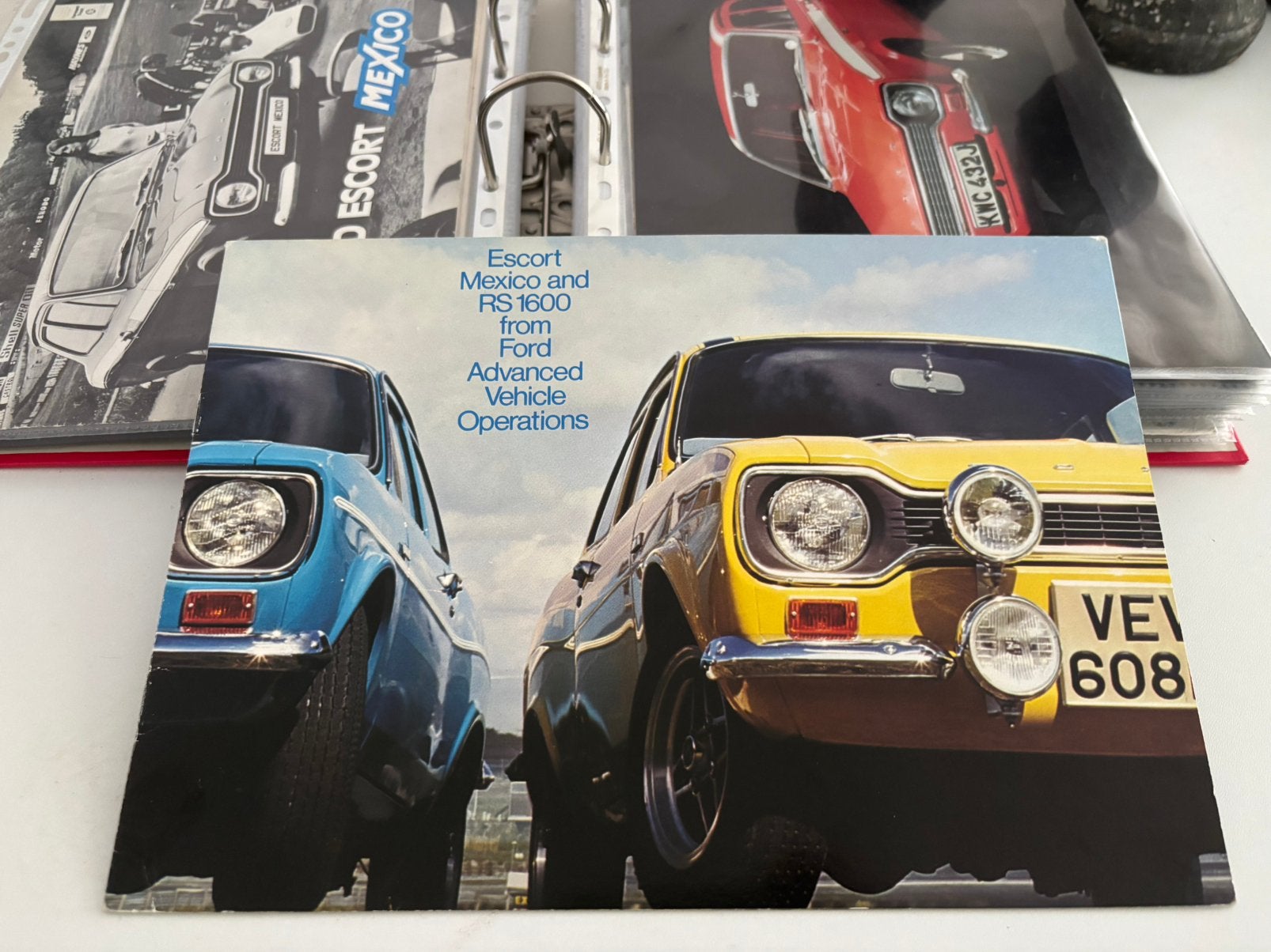Folder brochure Ford Escort RS 1600 en Mexico 16 pagina’s, Ophalen of Verzenden, Zo goed als nieuw, Ford