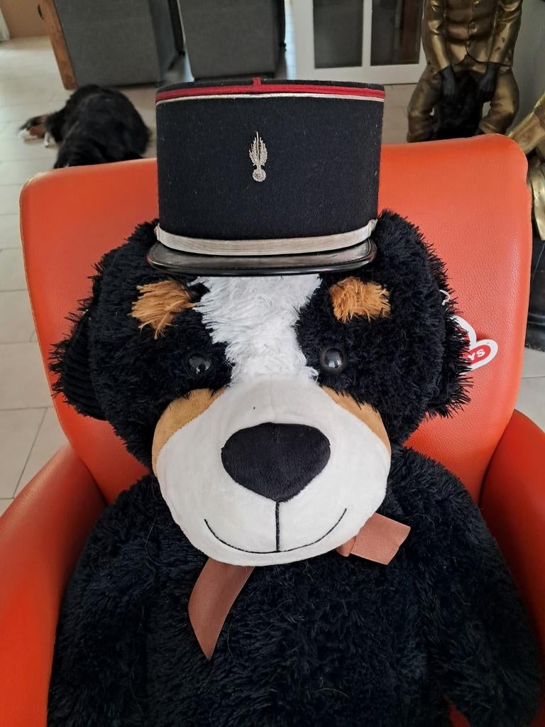 Oude Franse Gendarmerie Pompiers Kepie in nette staat zilver, Eu, Overige gebieden, Eu, Overige soorten