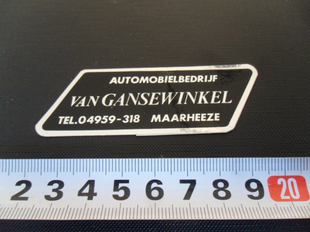 sticker Maarheeze Automobielbedrijf van GANSEWINKEL folie, Ophalen of Verzenden, Zo goed als nieuw
