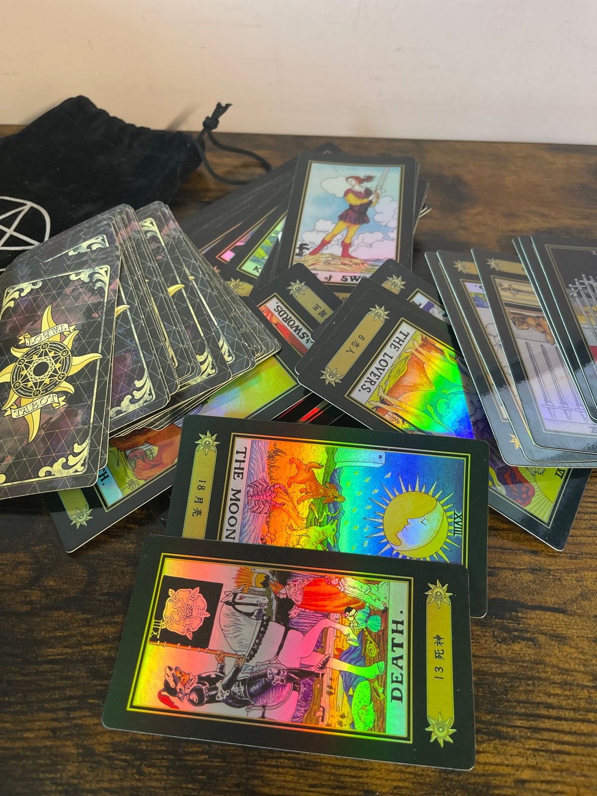 Holografische Tarotkaarten met Zakje, Ophalen of Verzenden