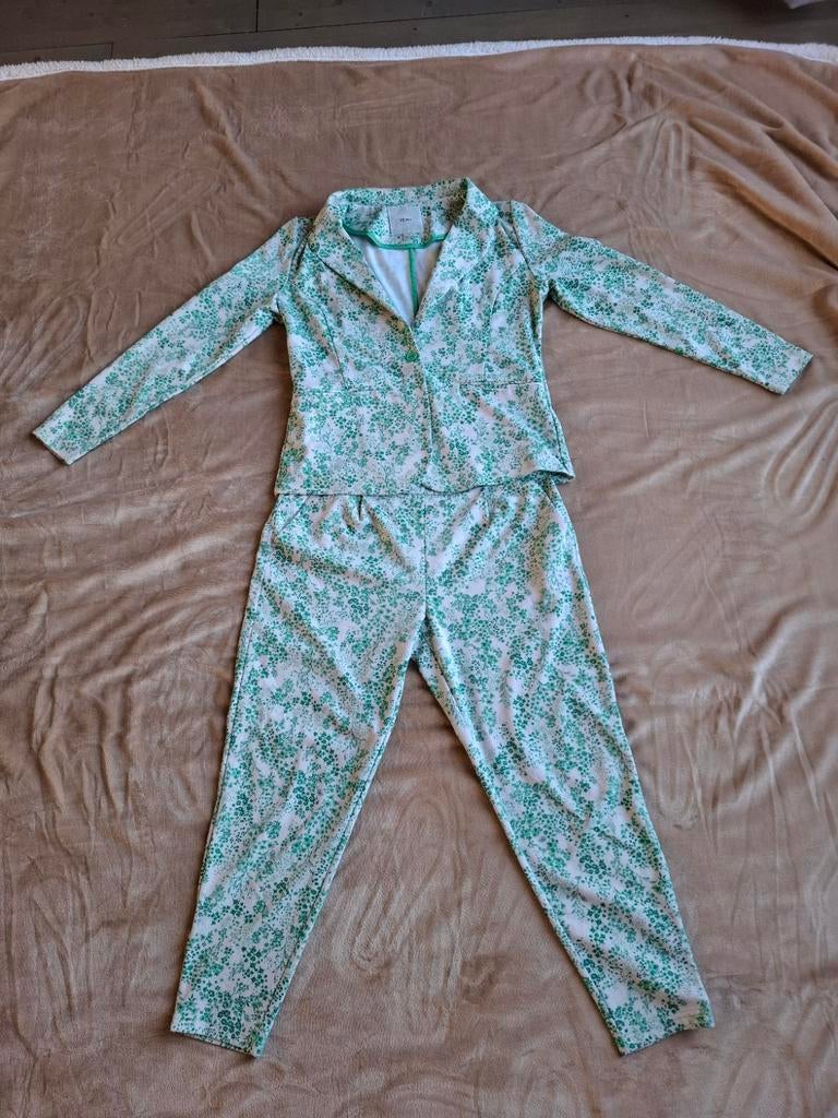 Stijlvol ICHI Pak met Groene Bloemenprint., Kleding | Dames, Jasjes, Kostuums en Pakken, Maat 38/40 (M), ICHI, Kostuum of Pak