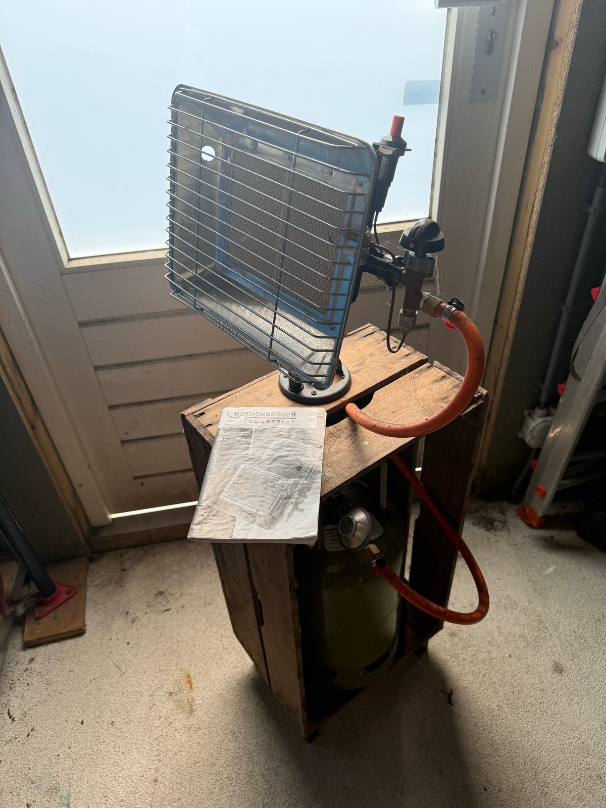 Rothenberger Industrial gaskachel met gasfles, Ophalen, 30 tot 80 cm, Gebruikt, Kachel