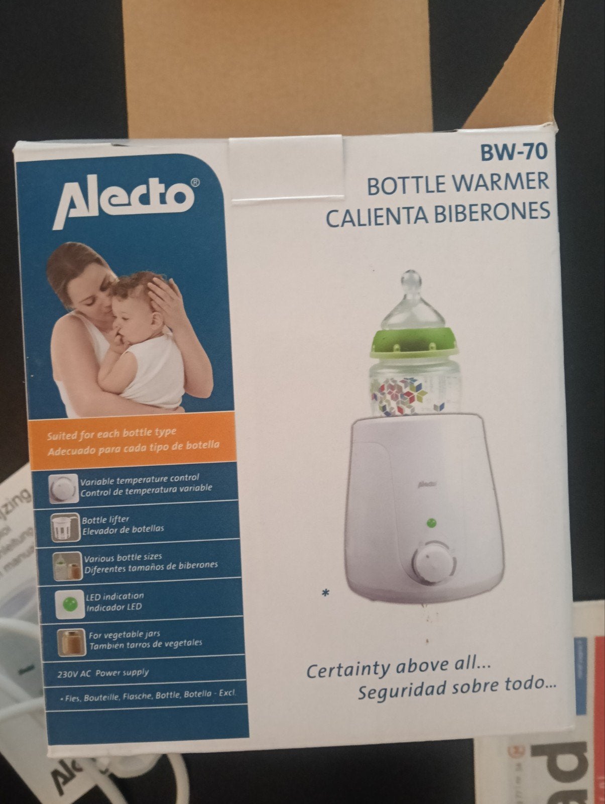flessenwarmer alecto BW-70, Ophalen of Verzenden, Zo goed als nieuw, Flessen- of potjesverwarmer