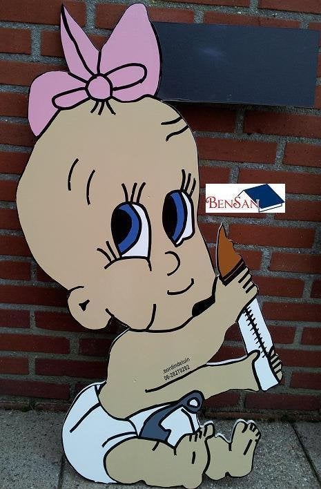 Geboorte baby meisje met fles huren blikvanger bensan enter, Ophalen, Zo goed als nieuw, Geboorte of Huwelijk