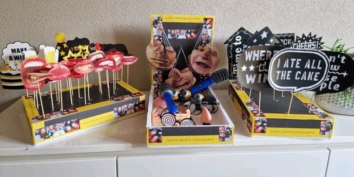 Photobooth accessoires voor party - Props - Véél meer!, Ophalen of Verzenden, Zo goed als nieuw, Overige