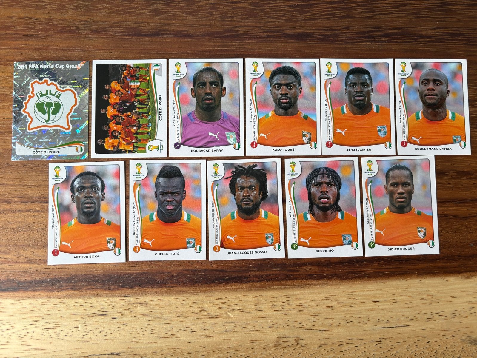 Panini WK 2014 Ivoorkust Stickers - Complete Set, Ophalen of Verzenden, Nieuw, Buitenlandse clubs, Poster, Plaatje of Sticker