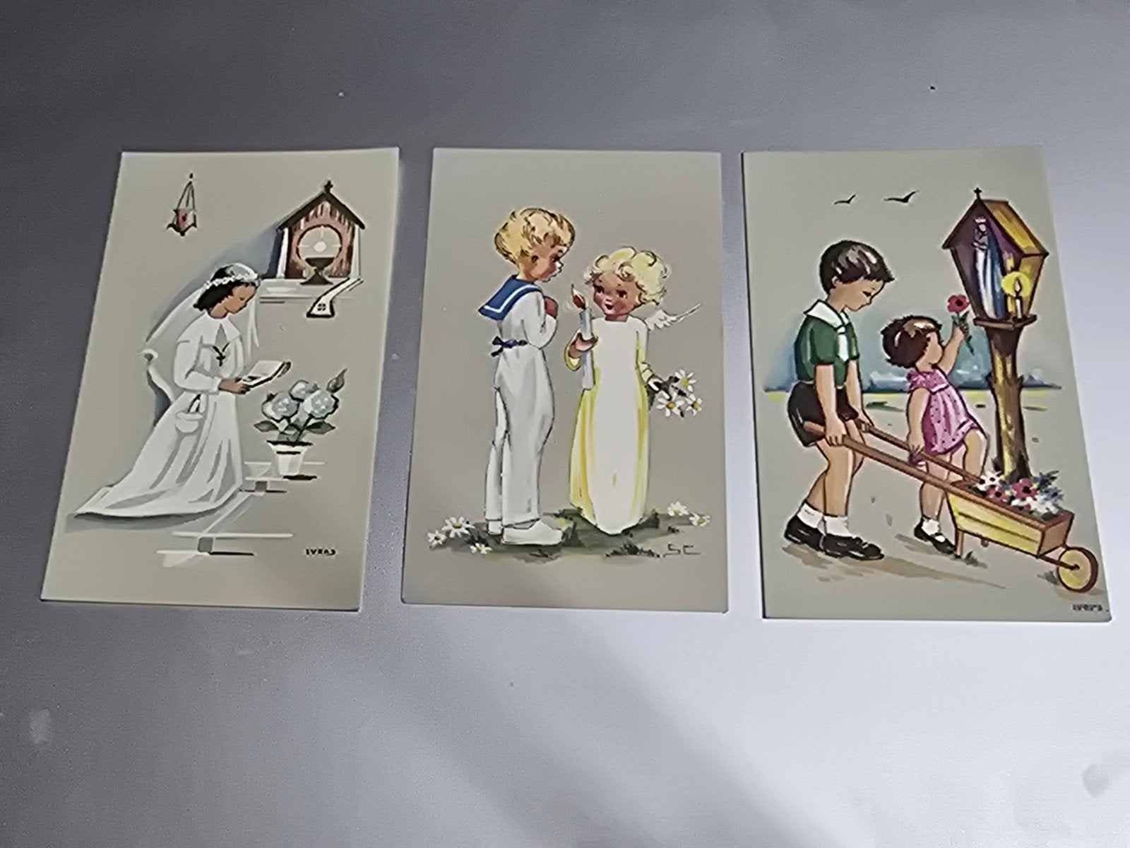 Set van 3 Vintage Kinder Ansichtkaarten - Jaren '40-'60, Ophalen of Verzenden, 1940 tot 1960, Ongelopen