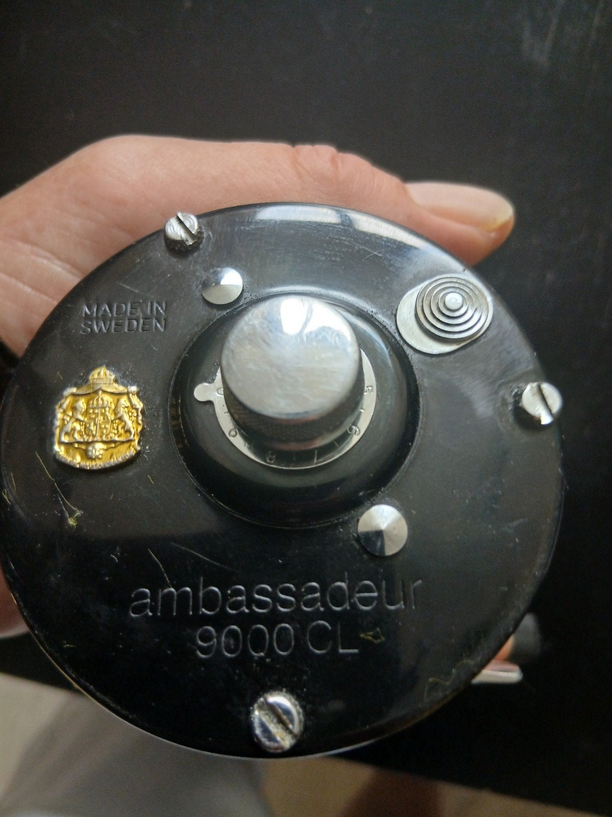 Abu Garcia Ambassadeur 9000 CL Werphengelmolen met vislijn, Ophalen of Verzenden, Zo goed als nieuw, Molen