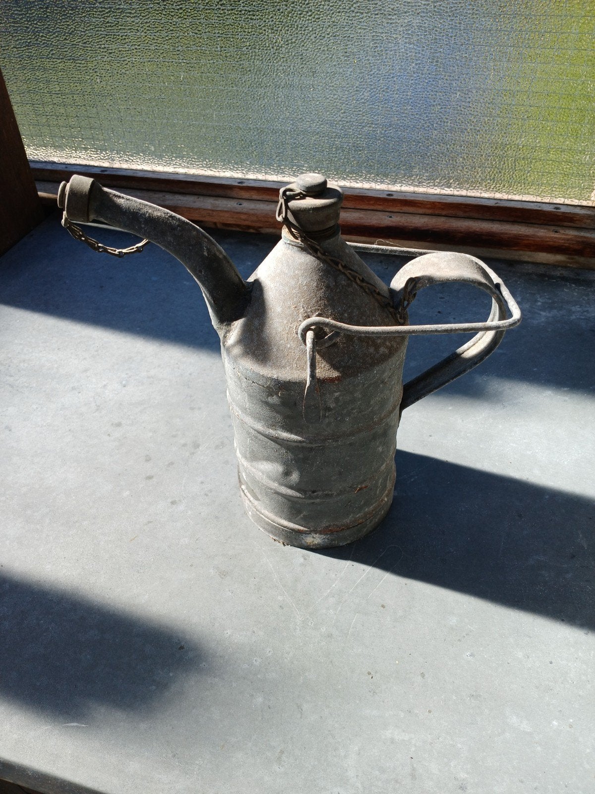 Vintage metal oliekan met tuit en handvat, Ophalen of Verzenden