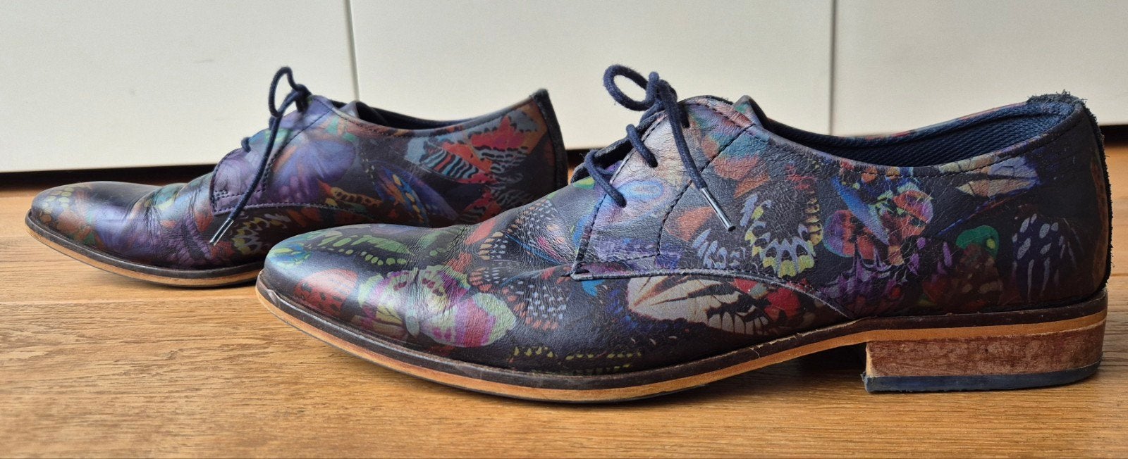 Moderne leren herenschoenen met print maat 43, Overige kleuren, Ophalen of Verzenden, Zo goed als nieuw, Sacha