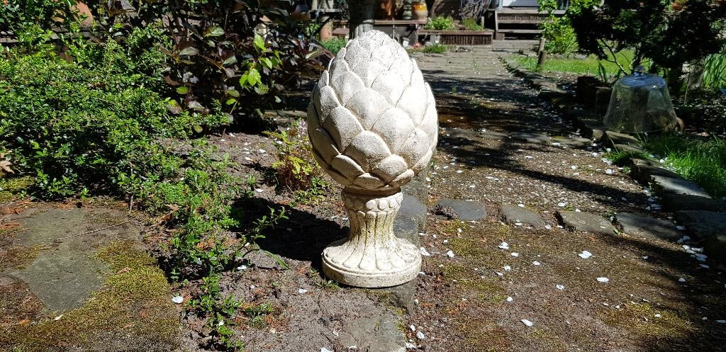 Oud tuinbeeld brocante tuindecoratie beton 40 x 22 cm., Tuin en Terras, Tuinbeelden, Ophalen, Gebruikt, Beton, Overige typen