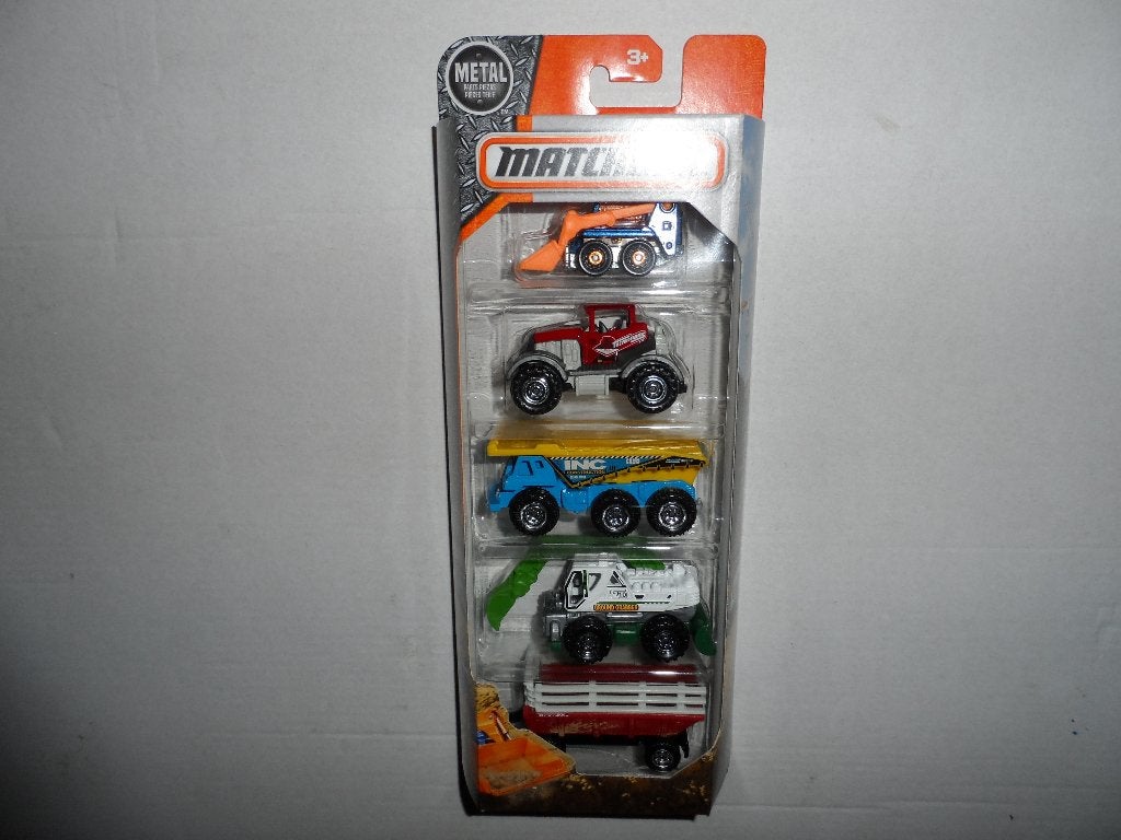 Matchbox 5 Pack Workhorses (Constructie/Boerderij) (2017) D3, Ophalen of Verzenden, Nieuw, Tractor of Landbouw