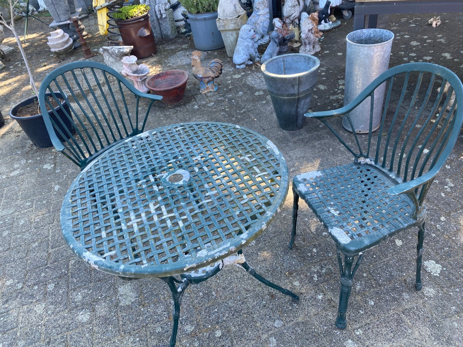 Hele mooie gietaluminium tuinset, Ophalen, Zo goed als nieuw