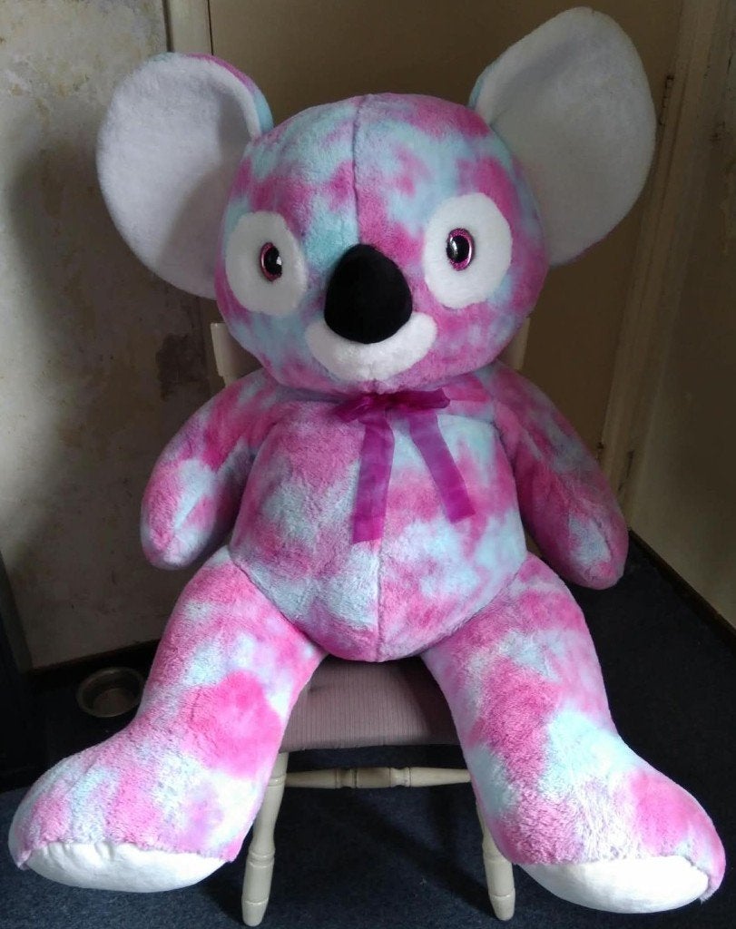 Grote Roze/Blauwe Koala Beer Knuffel, Ophalen, Beer, Zo goed als nieuw, Roze