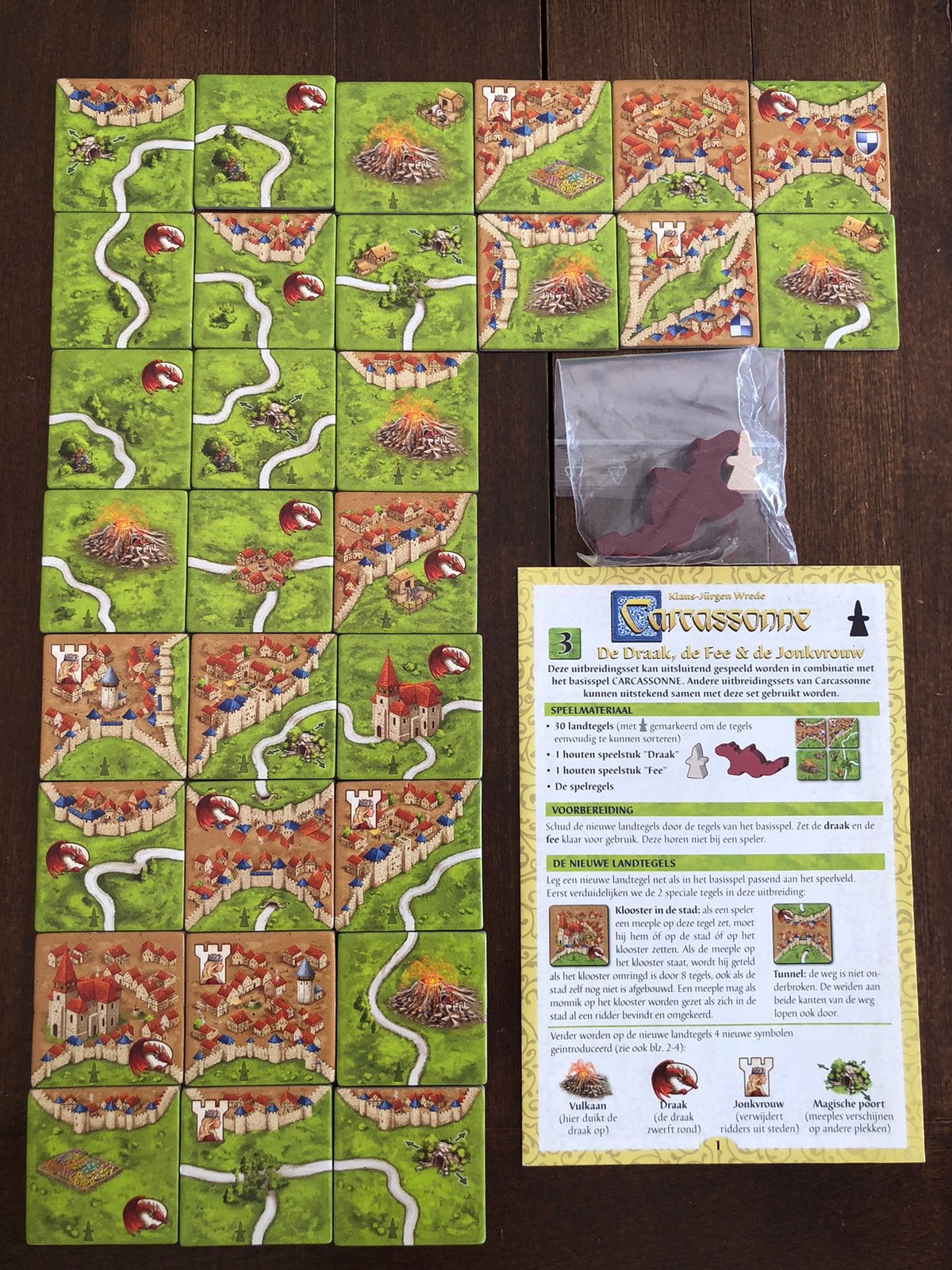 Carcassonne uitbreiding De Draak, de Fee en de Jonkvrouw, Ophalen of Verzenden, Zo goed als nieuw