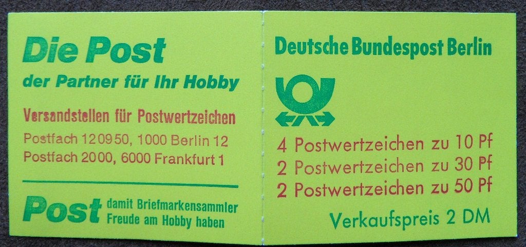 Postzegelboekje Duitsland – Bundespost Berlin Boekje 10b II, Ophalen of Verzenden, BRD, Postfris